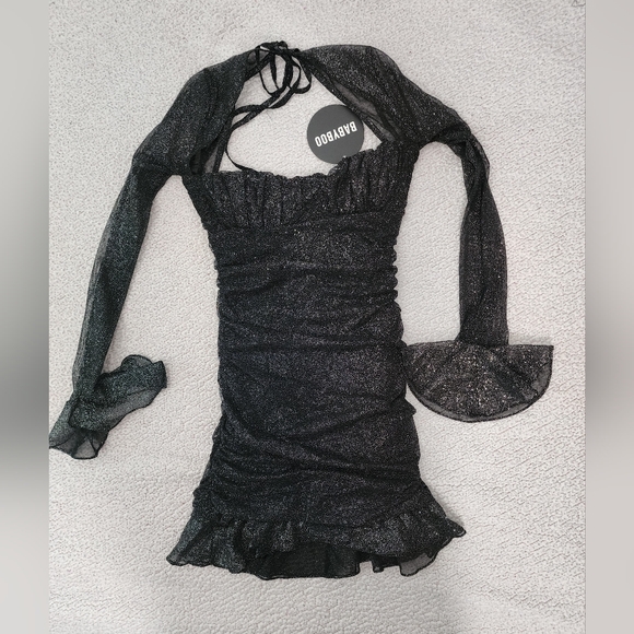 Baby Boo NWT Beautiful Sparkling Shrug Sleeve Dress - Picture 14 of 15